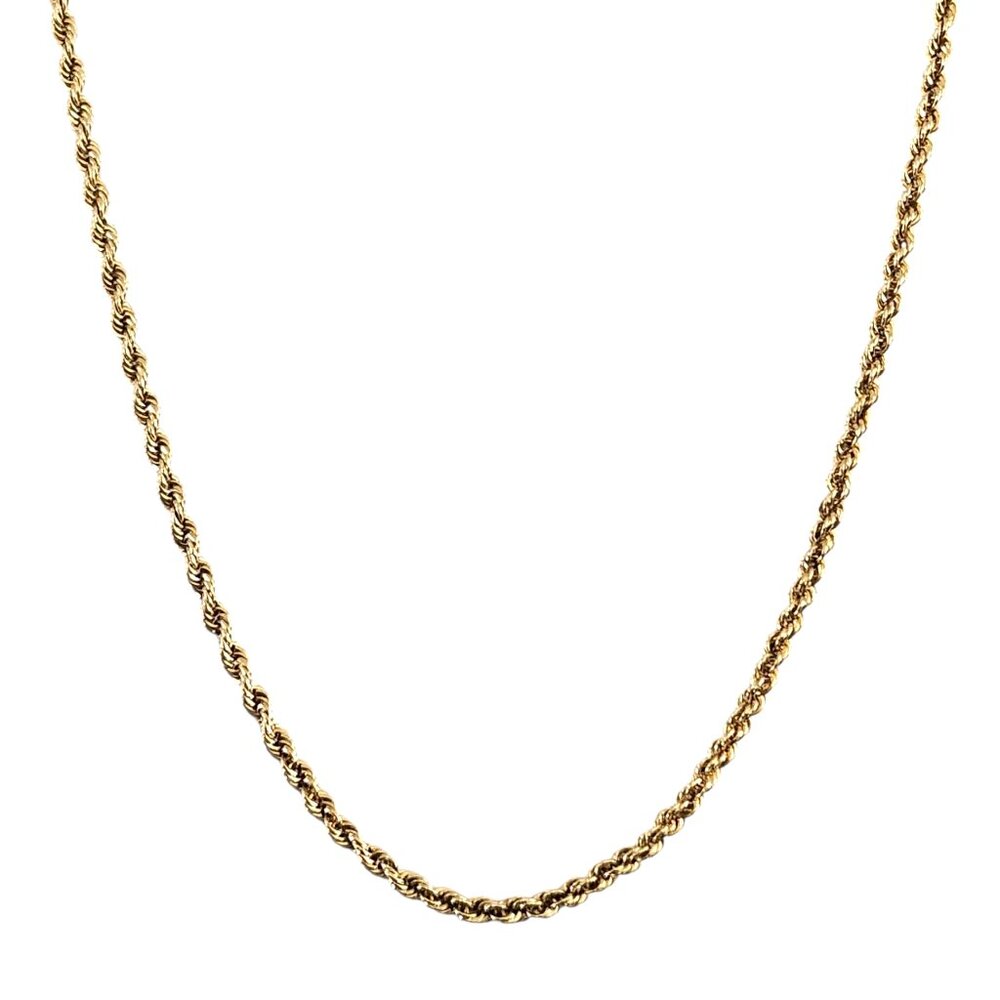 Ladies 14k Yellow Gold Hollow Rope chain